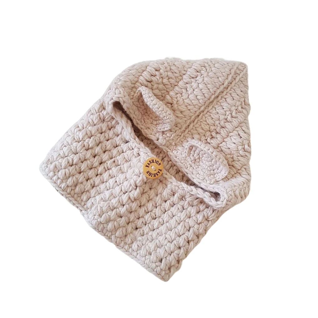 

Acrylic Fiber Children Cape Hat Replacement Unisex Cute Cartoon Animal Shape Thermal Warm Keeping Portable Cap