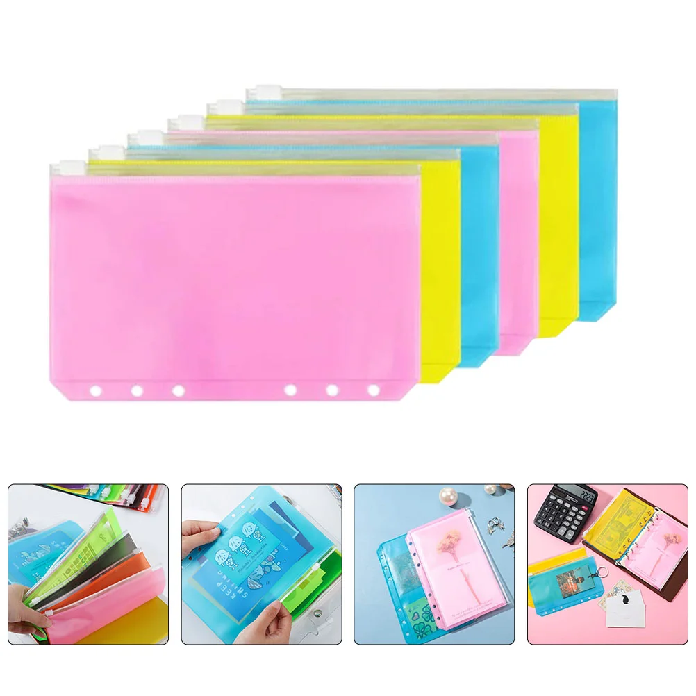 

12Pcs Zipper Binder Pouches Multipurpose Blinder Pouches Loose Leaf Bags Business Cards Holders for Home Gift Office School