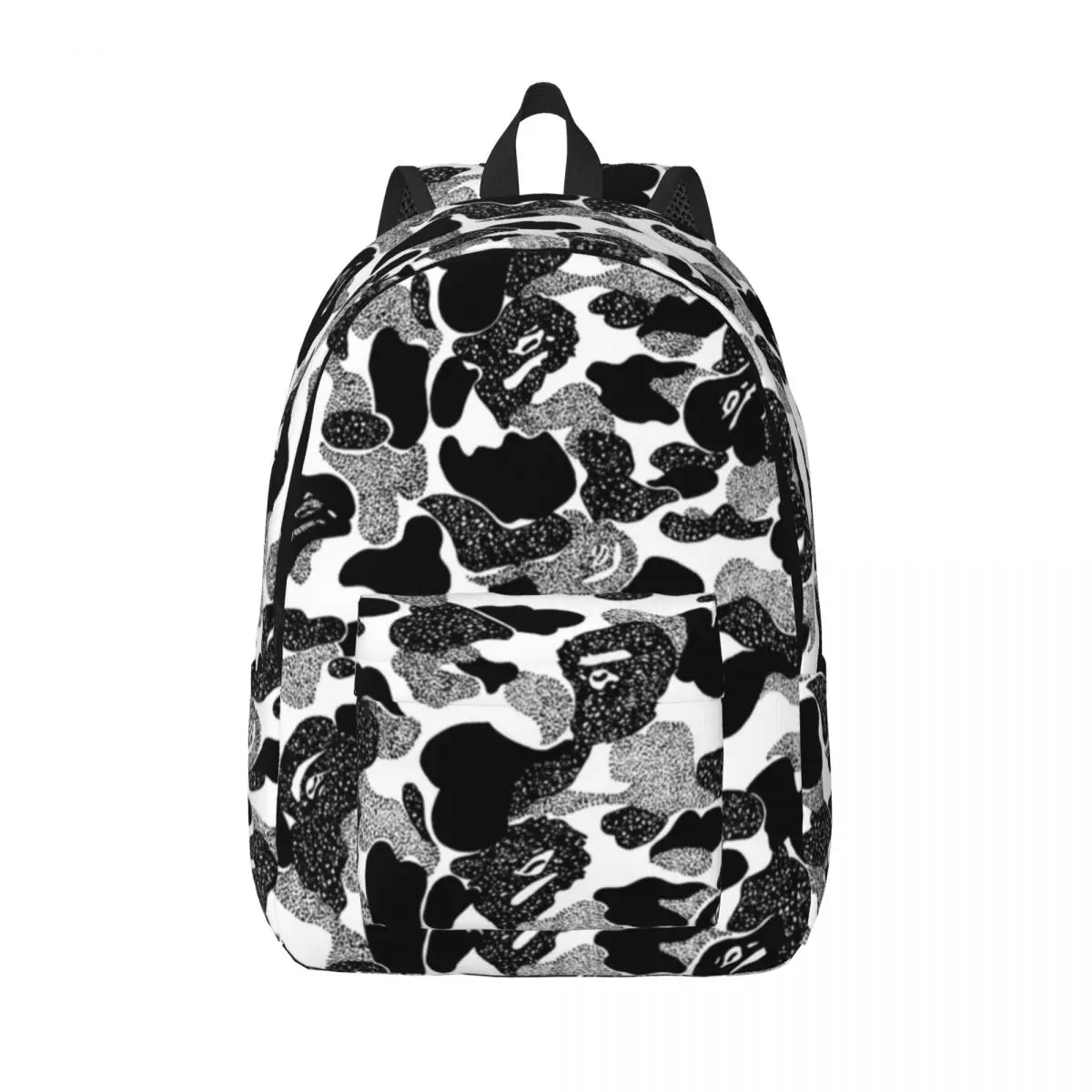 

Classic Camo Travel Canvas Backpack Men Women School Computer Bookbag Camouflage Black And White College Student Daypack Bags