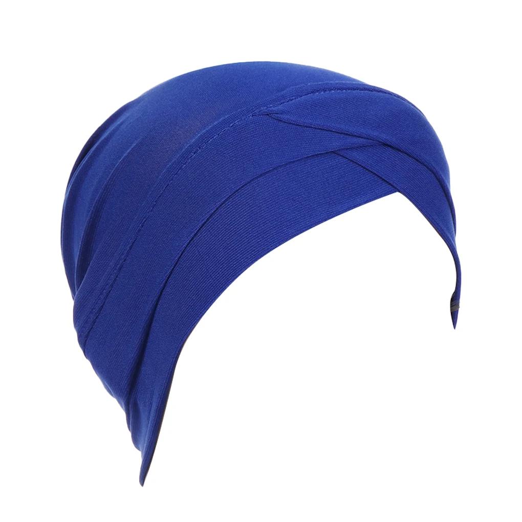 

Women Turban Caps Supple Stretchy Headscarf Dustproof Elastic Decorative Female Muslim Hats Beach Shopping Tools Khaki