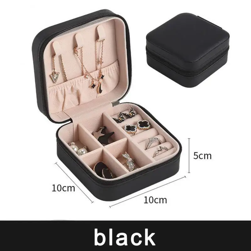 Portable Jewelry Storage Box Candy Color Travel Storage Organizer Jewelry Case Earrings Necklace Ring Jewelry Organizer Display