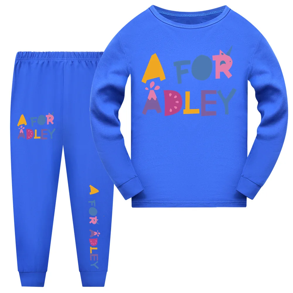 Новинка мультяшная одежда A для ADLEY пижама с длинным рукавом девочек футболка и