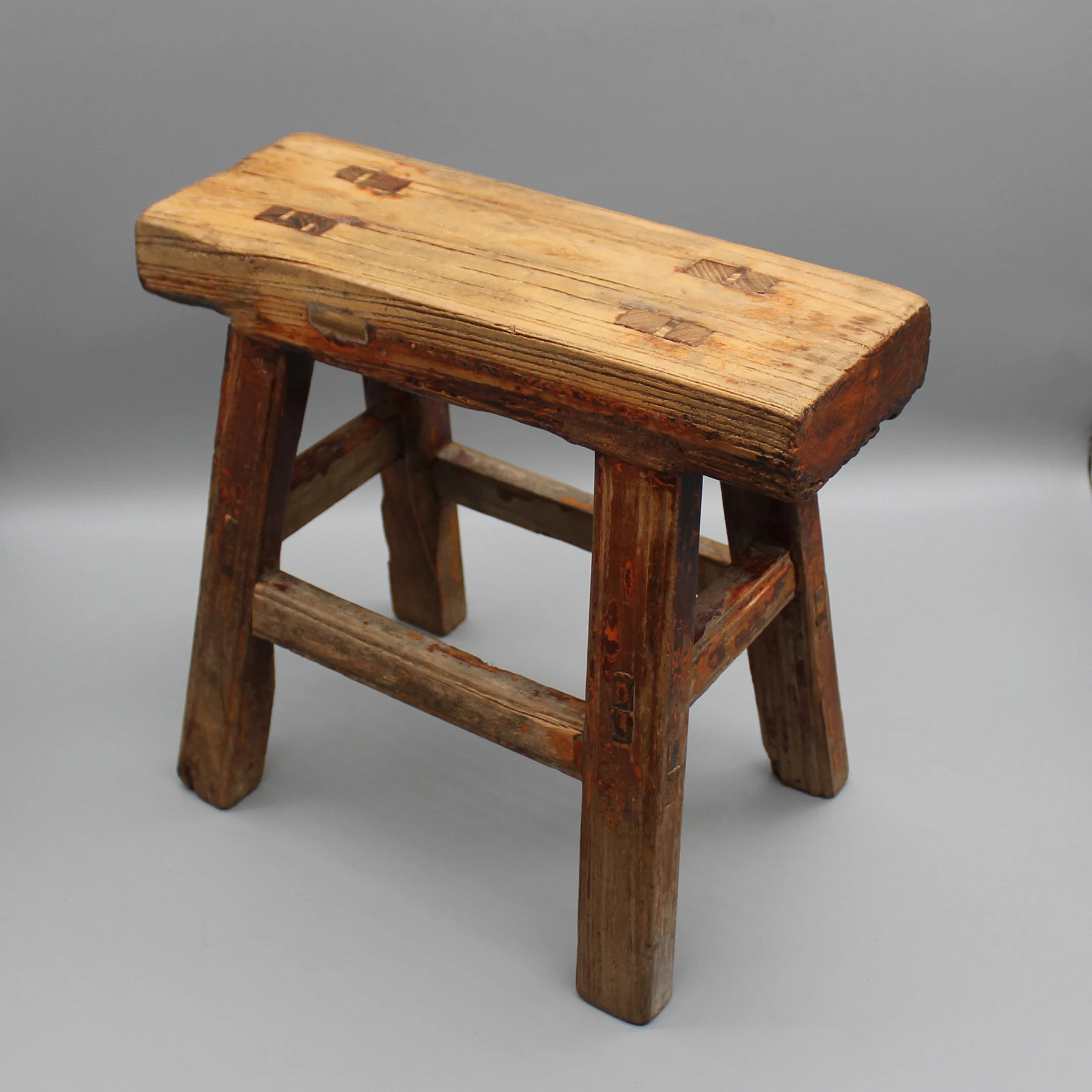 Деревянный Табурет среднего размера очень старый из твердой древесины китайский
