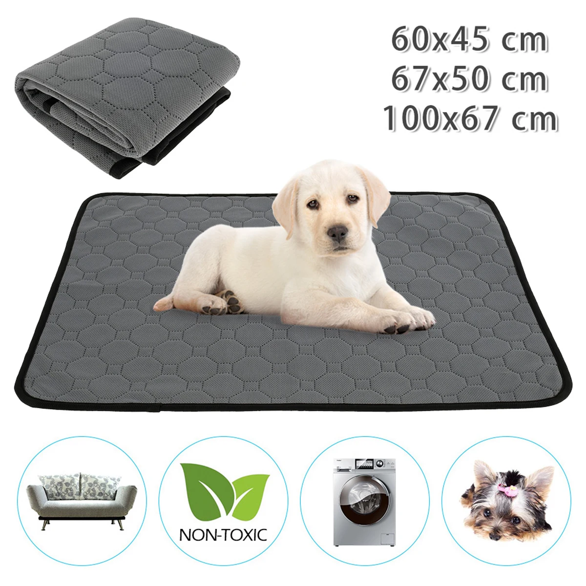 

Washable Dog Pee Pads Reusable Puppy Training Pad Waterproof Puppy Pads with Great Urine Absorption for Training Whelping