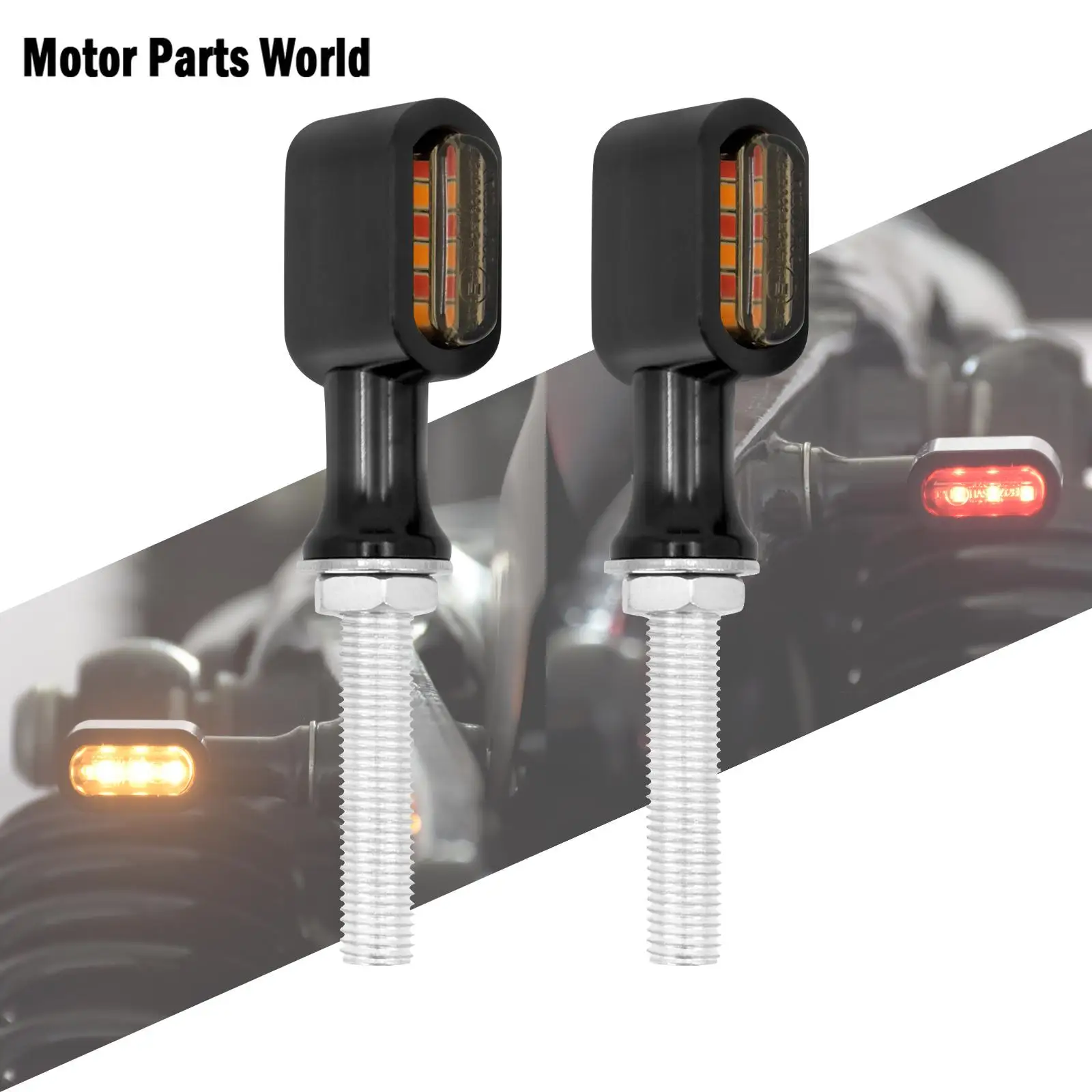 

2xMotorcycle Rear Mini E Mark LED Brake Turn Signal Light Indicator Run Lamp For Harley Touring Dyna Softail Sportster XL883
