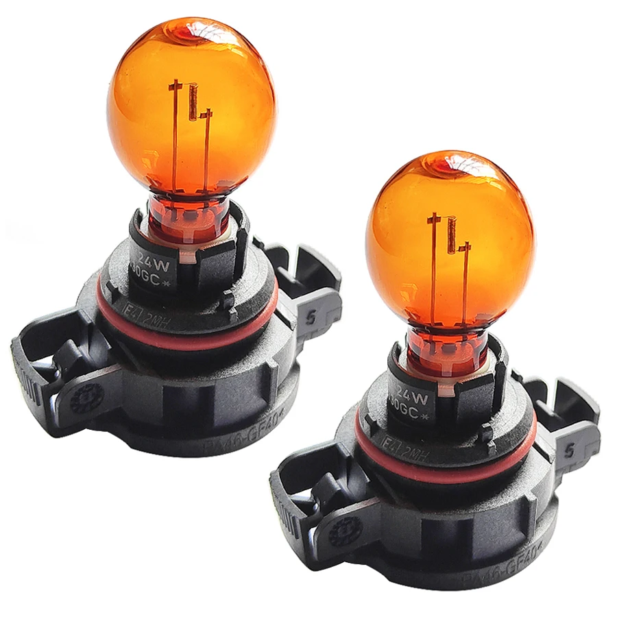 

1 пара 100% оригинальных галогенных ламп PG20-4 PSY24W для VW Golf Passat BMW Audi, передние указатели поворота, янтарные 12 В 24 Вт, без ошибок