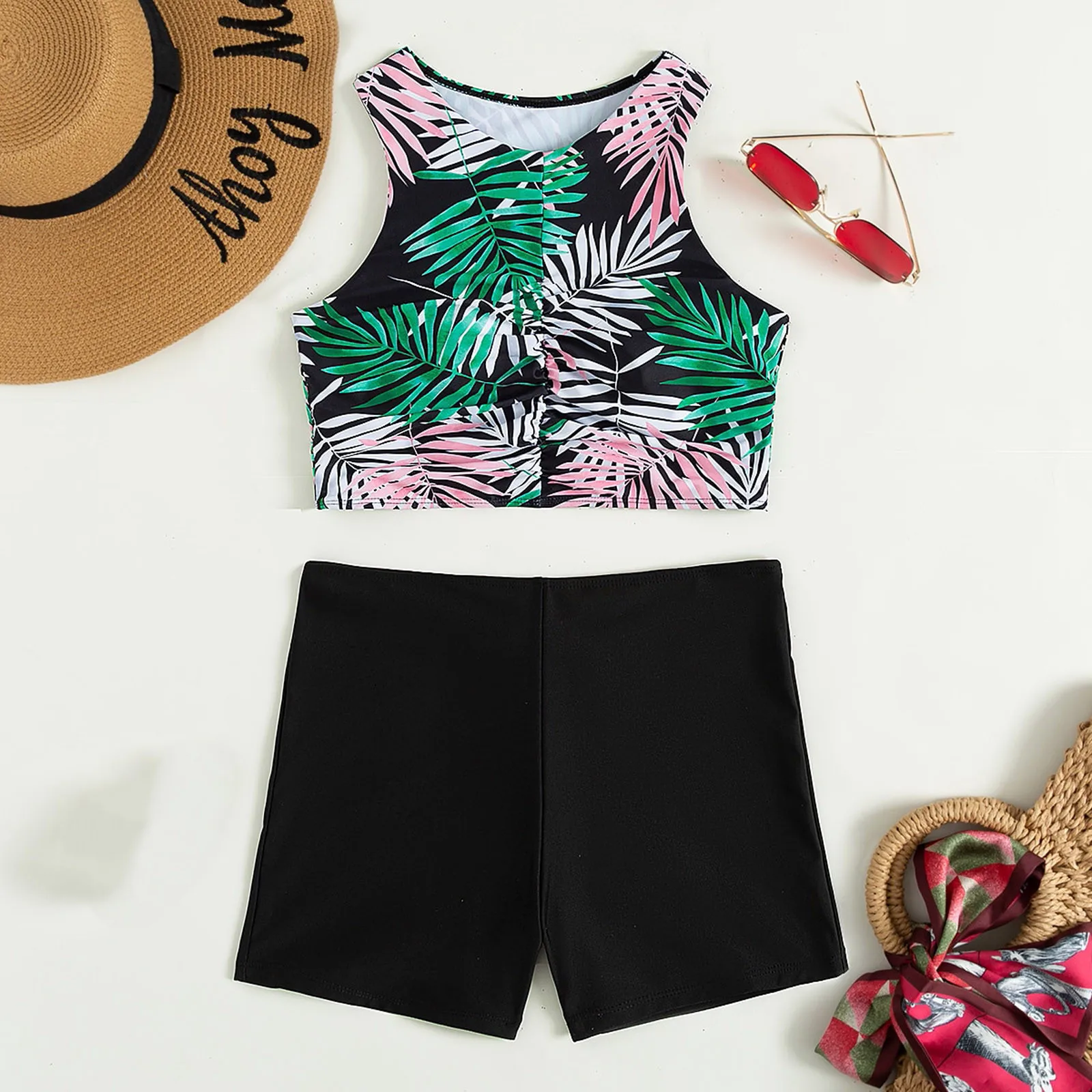 

Женский раздельный Купальник-бикини с принтом и чашками пуш-ап