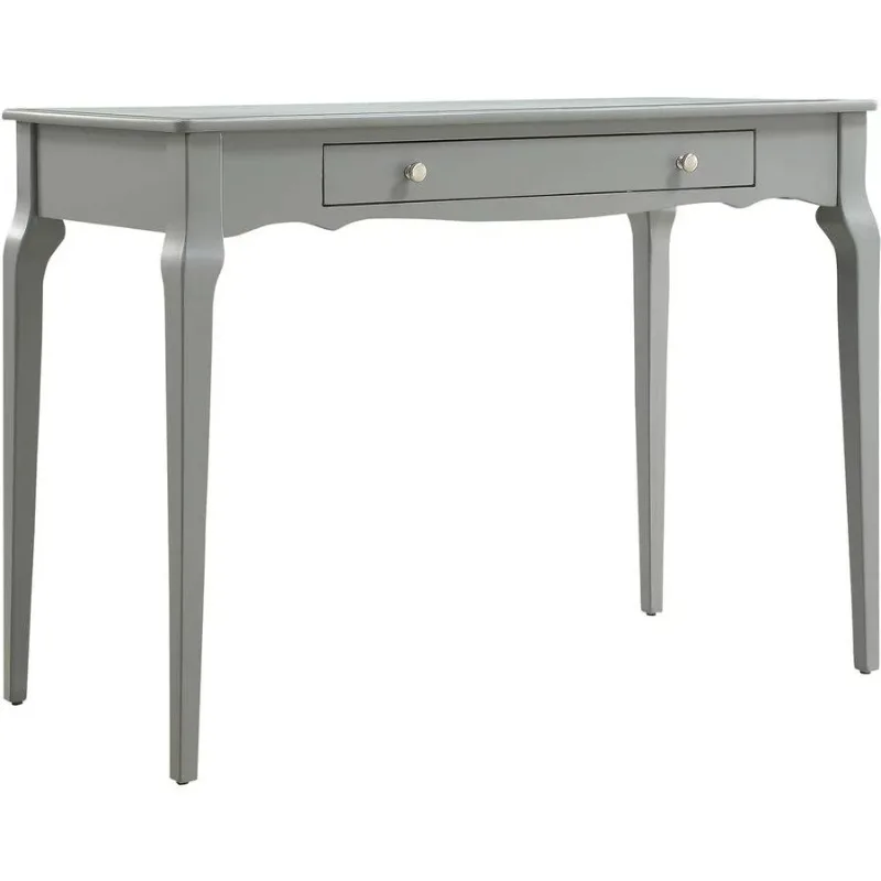 

Weston Home Catalpa Office Writing Desk with Drawer, Grey