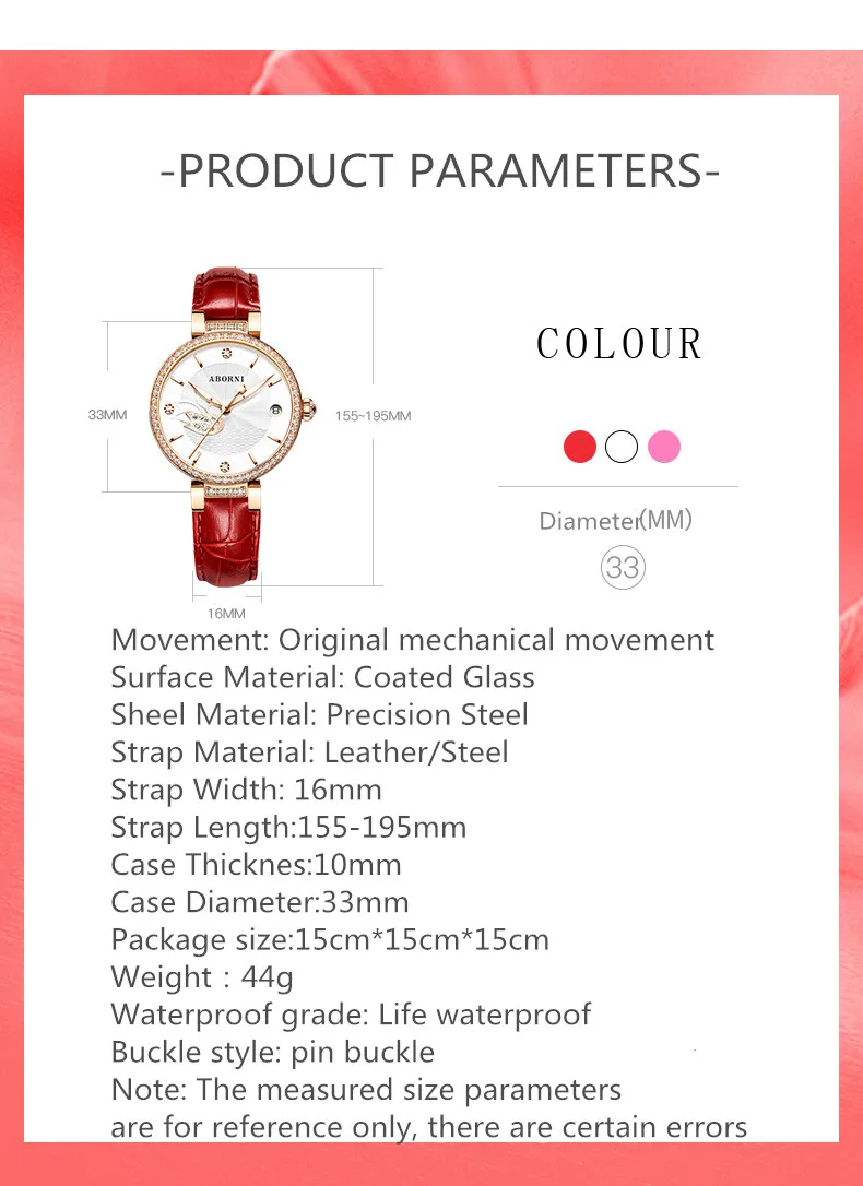 Women's Automatic Watch Luxury Lady Wrist Watch Female Mechanical Clock Carnival Waterproof Leather Strap High Quality enlarge