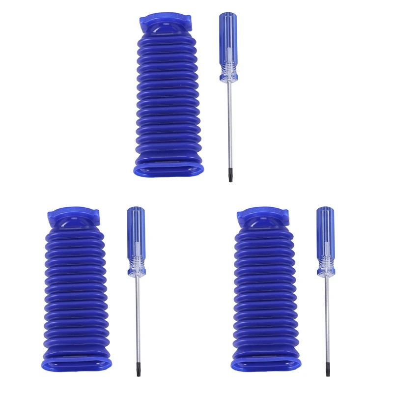 

3X For Dyson V6 V7 V8 V10 V11 Soft Velvet Roller Suction Blue Hose Replacement For Home Cleaning Vacuum Cleaner