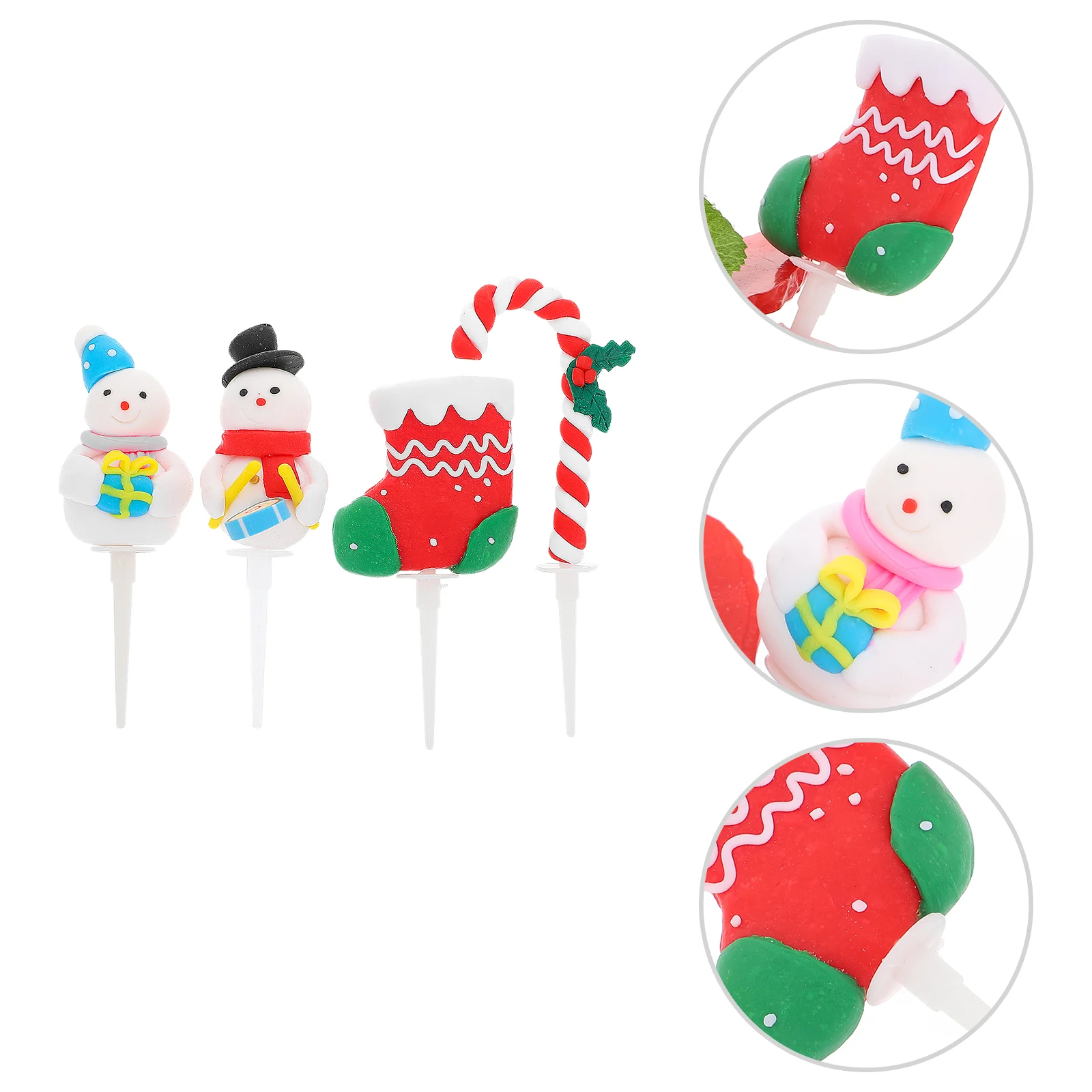

Cake Snowman Cupcake Ornament Decoration Diy Insert Christmas Toppers Topper Pile