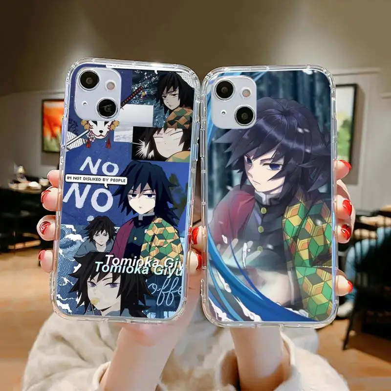 

Tomioka Giyuu Demon Slayer Phone Case Transparent soft For iphone 12 11 13 7 8 6 s plus x xs xr pro max mini