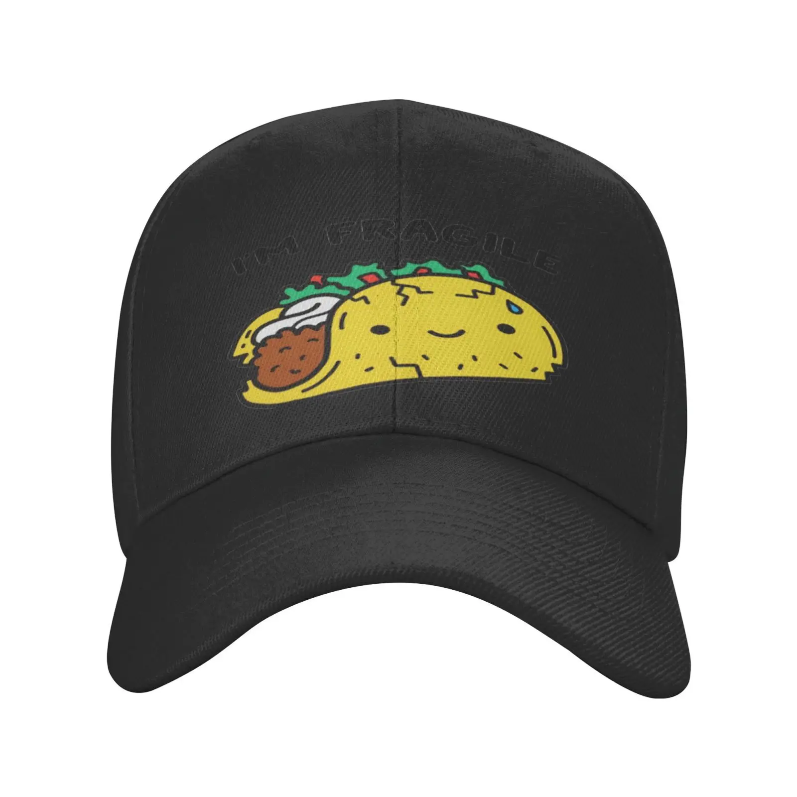

I'm Fragile Taco Social Media Novelties Baseball Cap For Men Hip Hop Hats Beanies For Men Satin Cap Cap Male Hats Man Women Hat