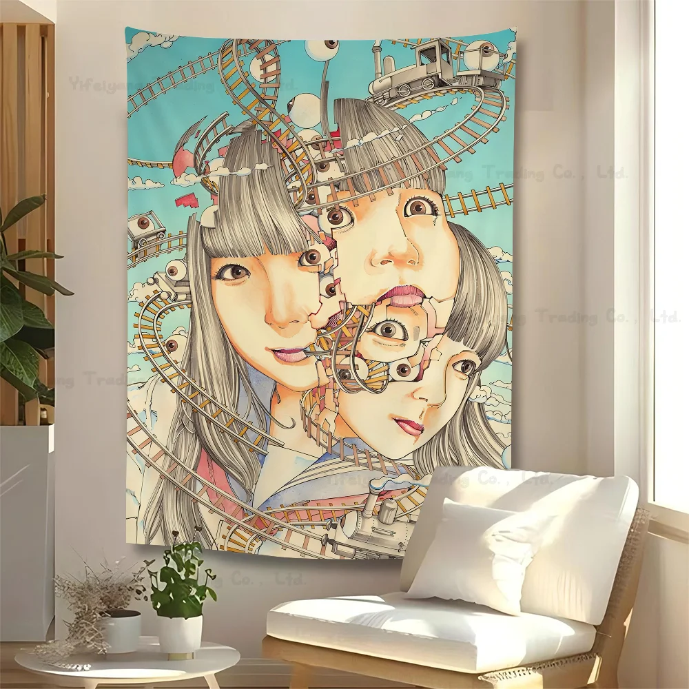 Shintaro Kago большой настенный гобелен с принтом ужасов художественная научная