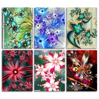 gatyztory 60x75cm diy painting by numbers kits abstract modern home wall art picture flowers paint by numbers with frame