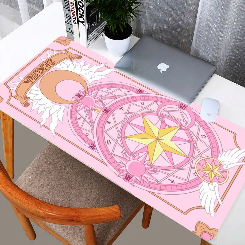 Розовый Силиконовый коврик с Сейлор Мун пейзаж для мыши игровой XL большая
