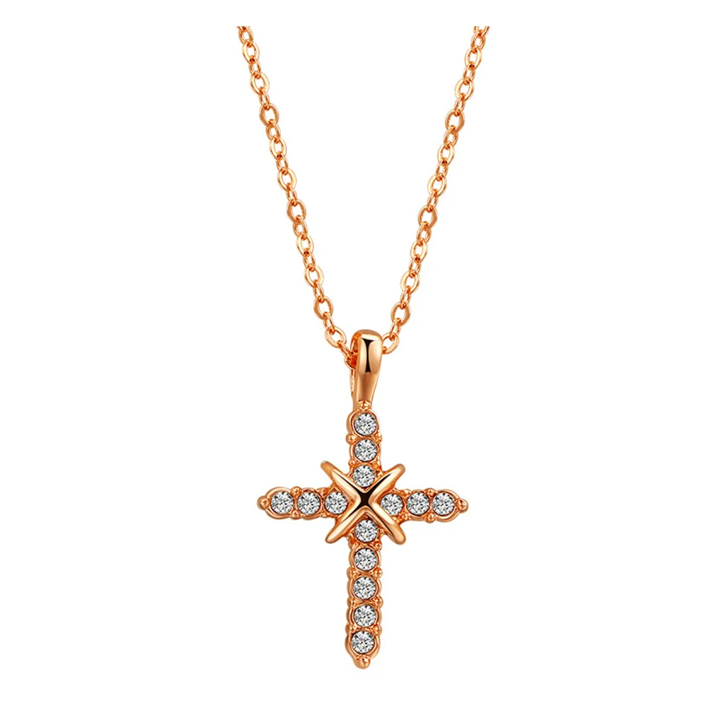 

Necklace Cross Womenpendant Jewelry Girls Chain Clasps Magneticcrystal Clavicle Neckdelicate Choker Rhinestone Hip Hop Geometry
