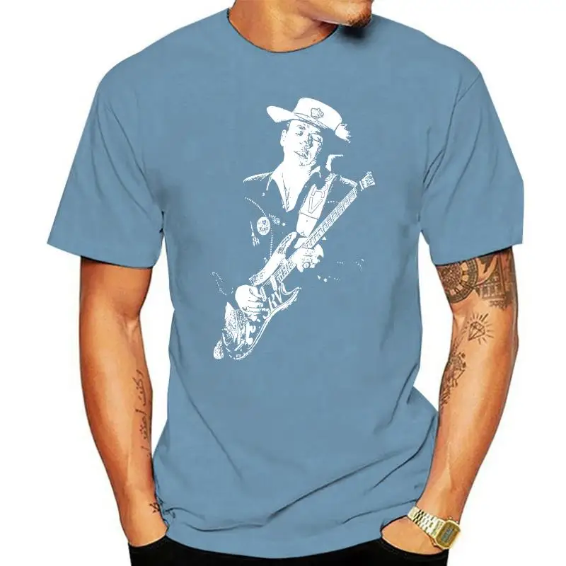 

Stevie Ray Vaughan T Shirt - on Stage SRV Strap Picture Blues Rock Guitar Fab Printed T-Shirt Short Sleeve Men Top Tee