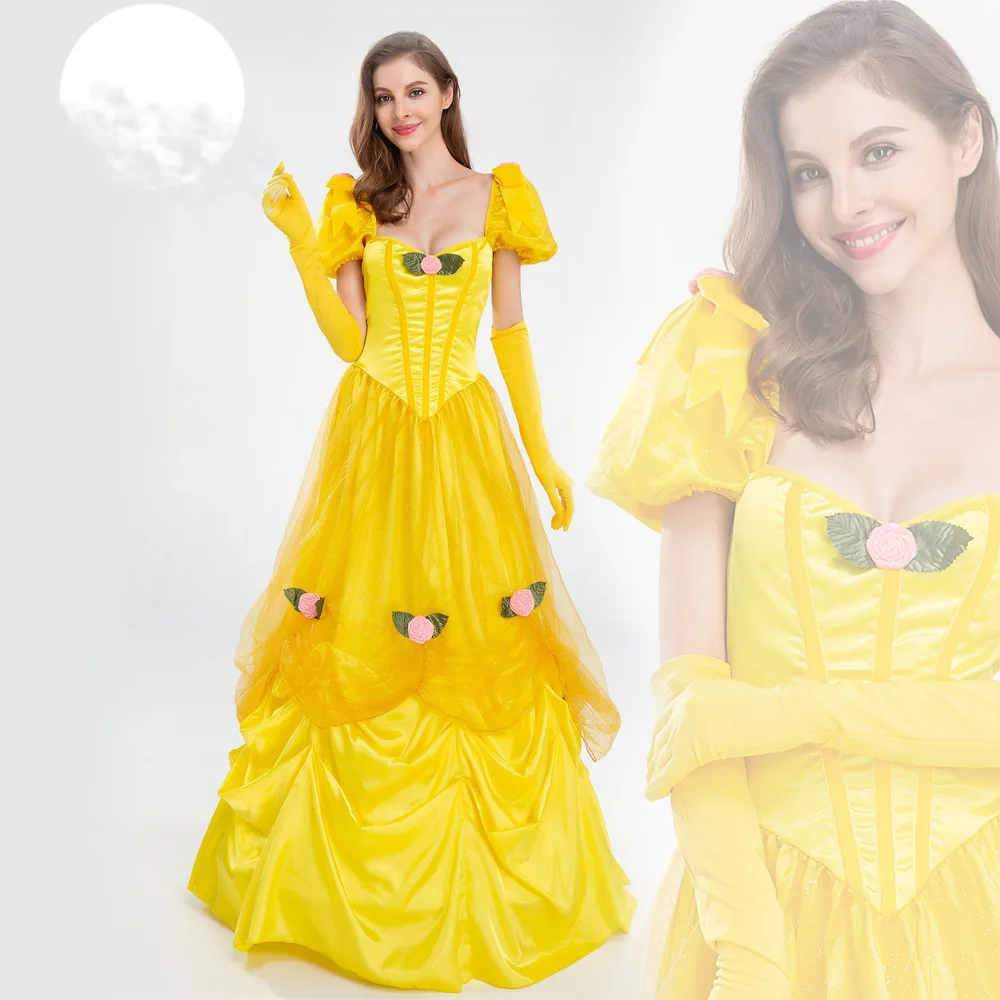 

Halloween Cosplay Belle Princess Dress Adult Costume