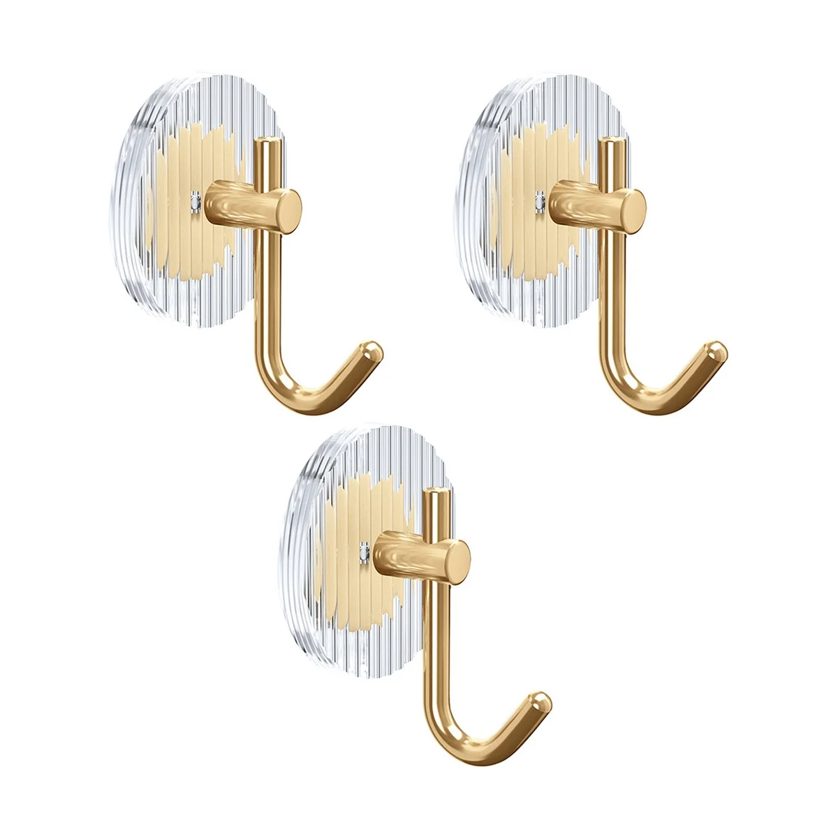 

Adhesive Wall Hooks Acrylic Shower Hooks for Hanging Gold Self-Adhesive Hooks Towel Holder Bathroom Accessories 3Pc