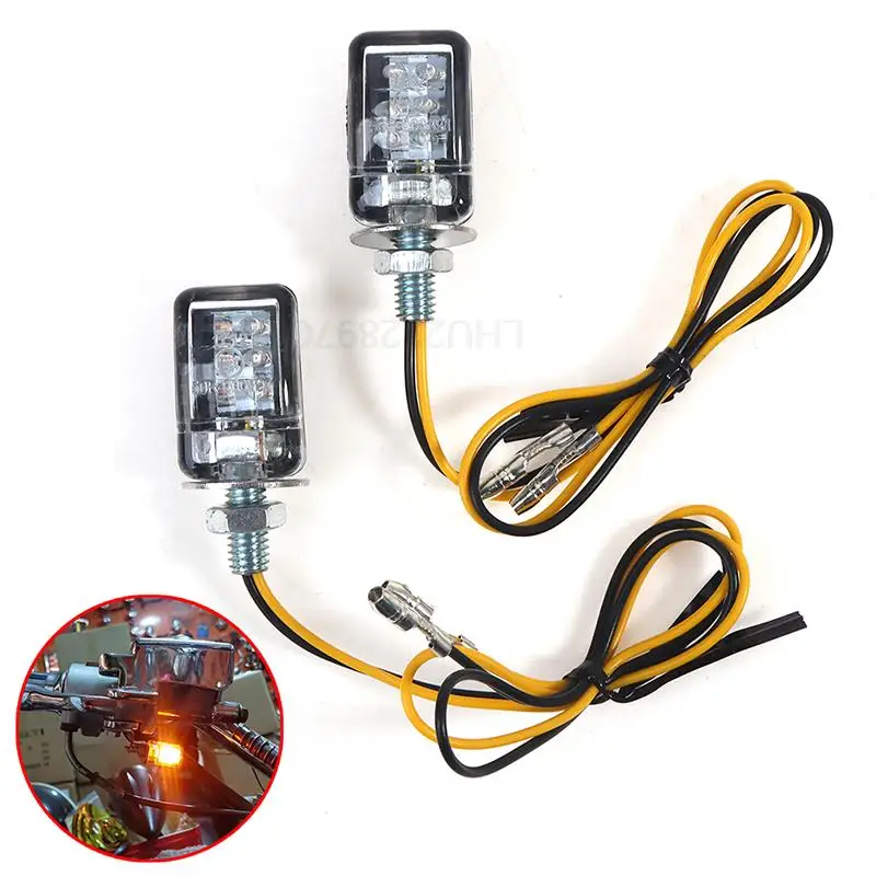 

Motorcycle Modified LED Turn Signal Cruise Car Off-Road Vintage Car Modified Mini Handlebar Turn Signal Indicator