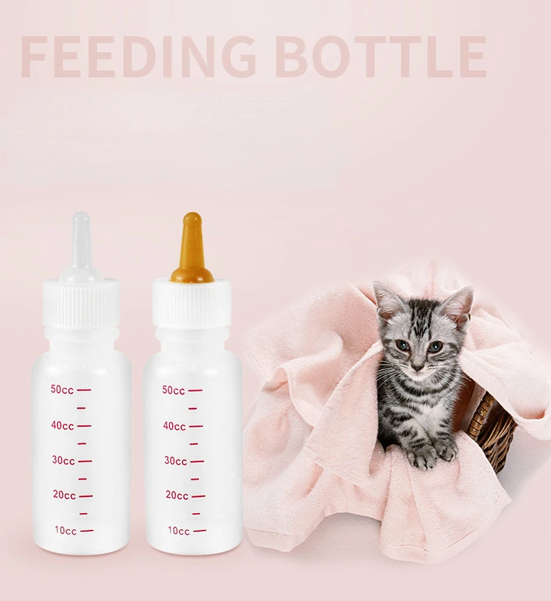 

50ml/120ml Pet Feeding Bottle Dog and Cat Feeding Bottle Newborn Puppy Cat Feeding Bottle 50ml 120ml Pet Silicone Feeding Bottle