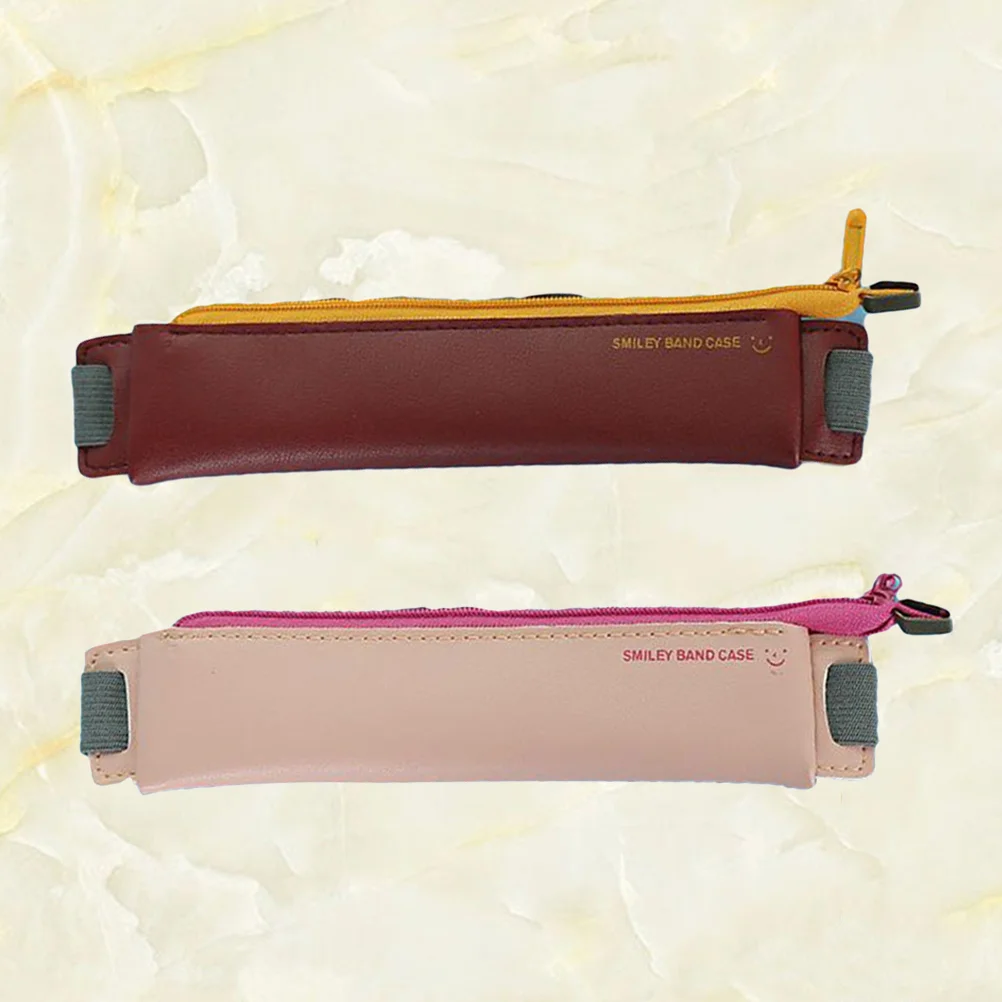 

Pen Pouch Case Stationery Storage Holder Makeup Journal Book Clip Notebook Strap Band Sleeve Zipper