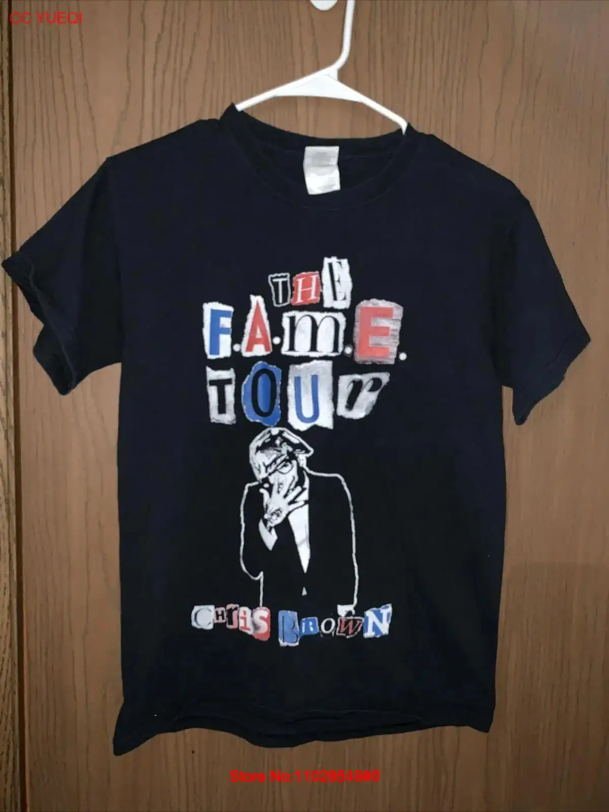 Футболка Chris Brown The Fame Tour 2011 размер в стиле хип-хоп маленькая двусторонняя