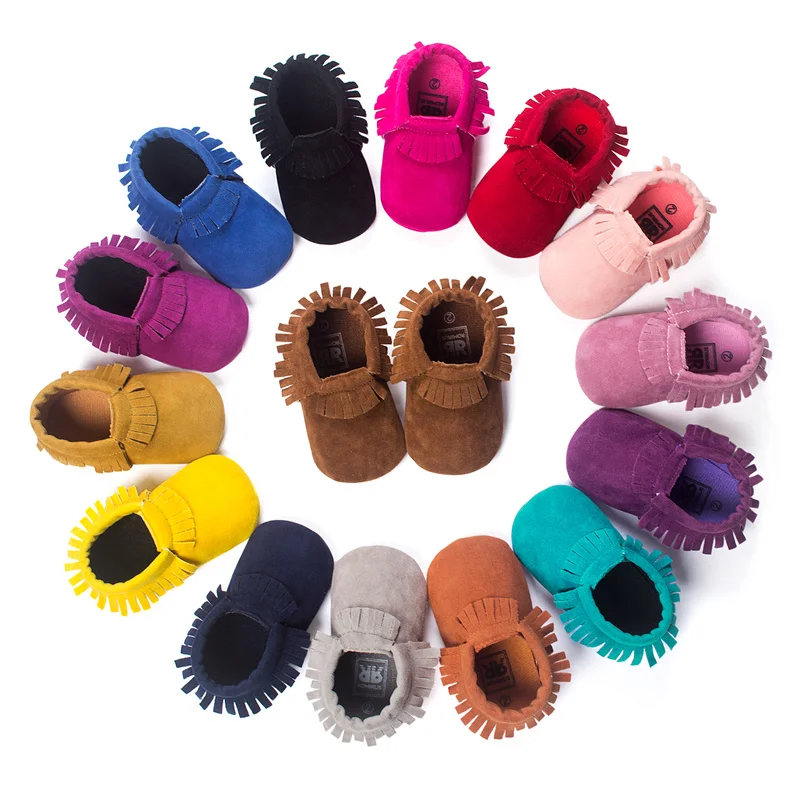 Baby Shoes Newborn Infant Boy Girl First Walker Suedu Cotton Sofe Sole Princess Fringe Toddler Baby Crib Shoes Casual Moccasins