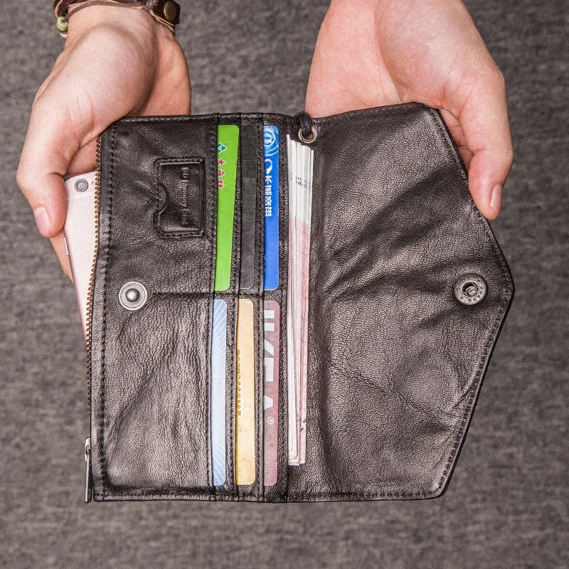Fashion designer luxury genuine leather men's clutch wallet casual personality natural real cowhide thin card holder coin purse