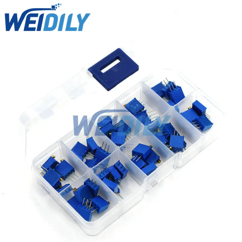 

50 шт./лот 3296 Вт многооборотный триммер, комплект потенциометра, Высокоточный 3296 переменный резистор с бесплатной коробкой, электронный комплект «сделай сам»