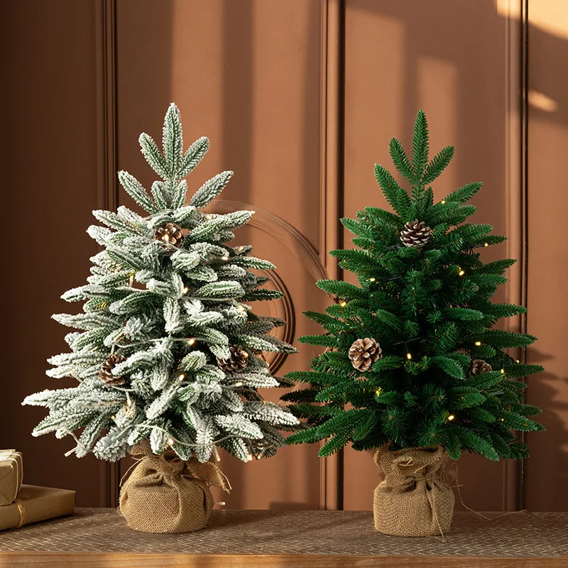 

45cm/60cm/90cm Christmas Decoration Green Tree Snow Tree PE Mixed Leaves Christmas Tree Snow Tree Decoration Festival Decoration