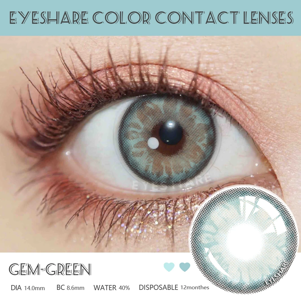 eyeshare natural color contact lenses for eyes 2pcs gem series colored lens blue pink contact lens yearly cosmetic contact lens free global shipping