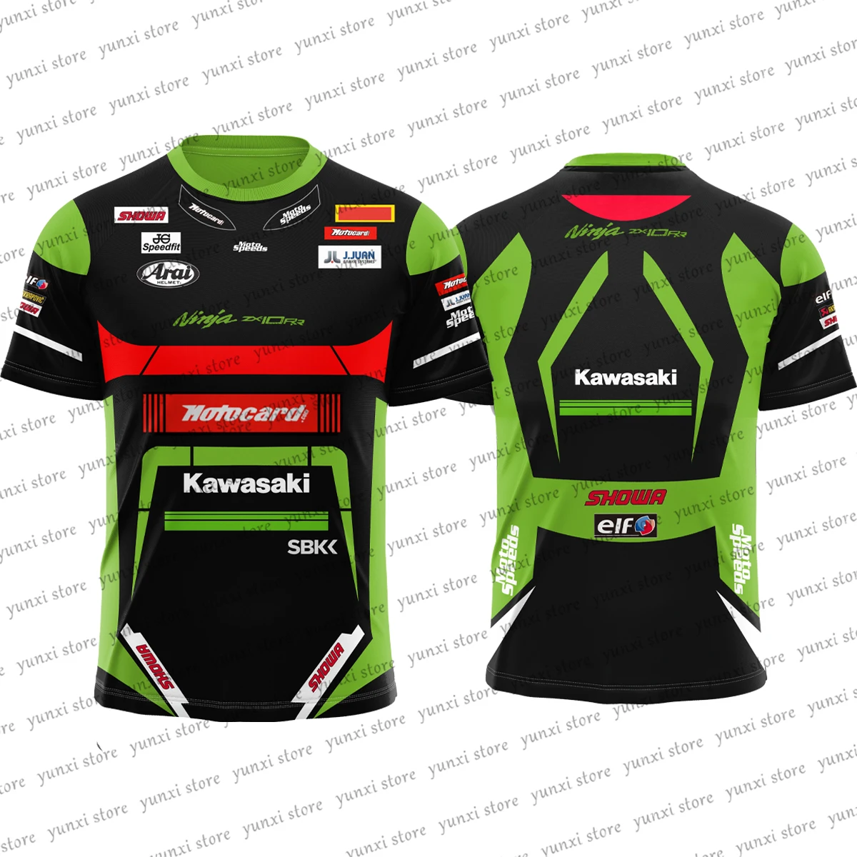 

New Moto Racing Men's Summer Breathable Short Sleeves for WSBK Race Track ZX 10RR Model Motorcycle T-shirt