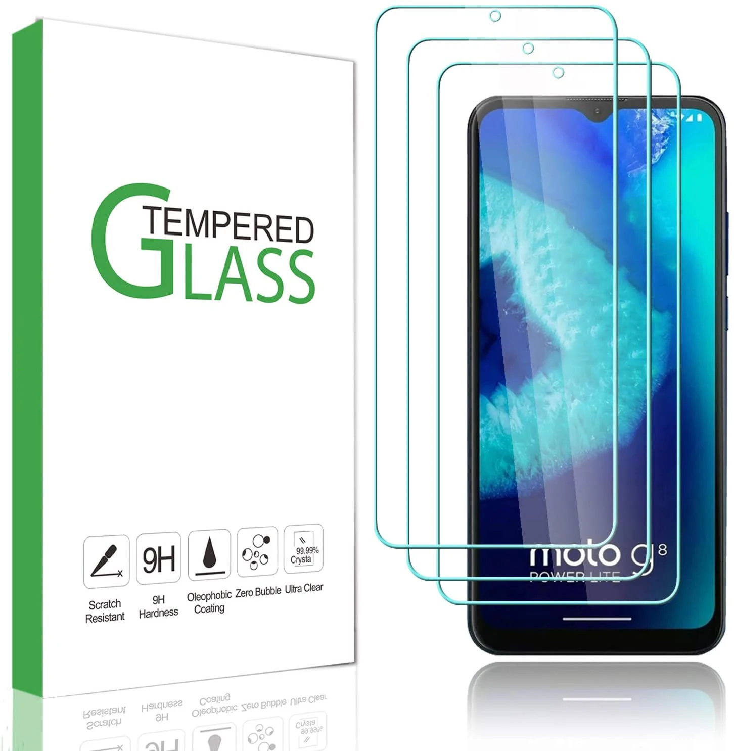 Protector de pantalla para Motorola Moto G8 Power Lite, cristal templado antiarañazos, sin burbujas,