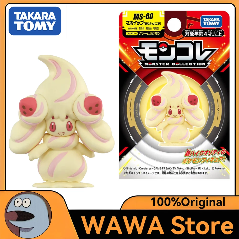 Фото В наличии оригинальная коллекционная фигурка TAKARA TOMY Pokemon Monster MS-60 Alcremie (Milky Vanilla) из аниме-игры, модель игрушки №1