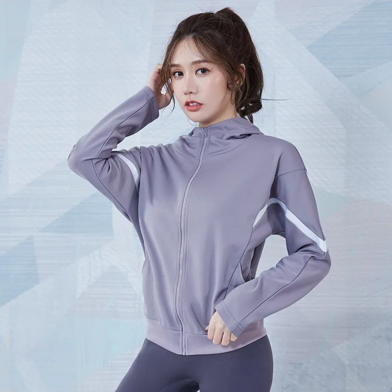 

Spring Autumn Women Sport Jacket loose Long Sleeve Zip Up Hoodie Running Jogger Fitness Gym Workout Casual Jacket Sweatshirt