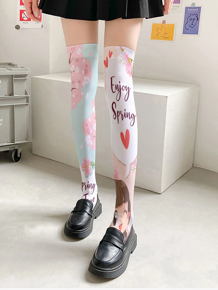 Cartoon Sweet girl Stockings Women Fashion Casual Lolita JK Thigh Socks High-quality Stockings Girls Halloween Cosplay Kawai New