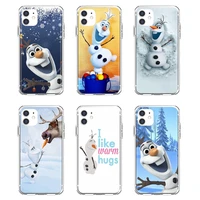 cute snowman olaf snowflake cell phone cover for iphone 10 11 12 13 mini pro 4s 5s se 5c 6 6s 7 8 x xr xs plus max 2020
