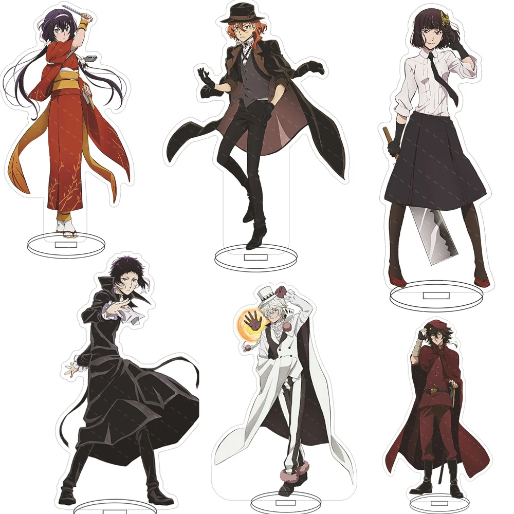 

Anime Japan Bungo Stray Dogs Figure Acrylic Stand Model Toys Dazai Osamu Nakahara Chuuya Ryunosuke Akutagawa Desk Decor Collect