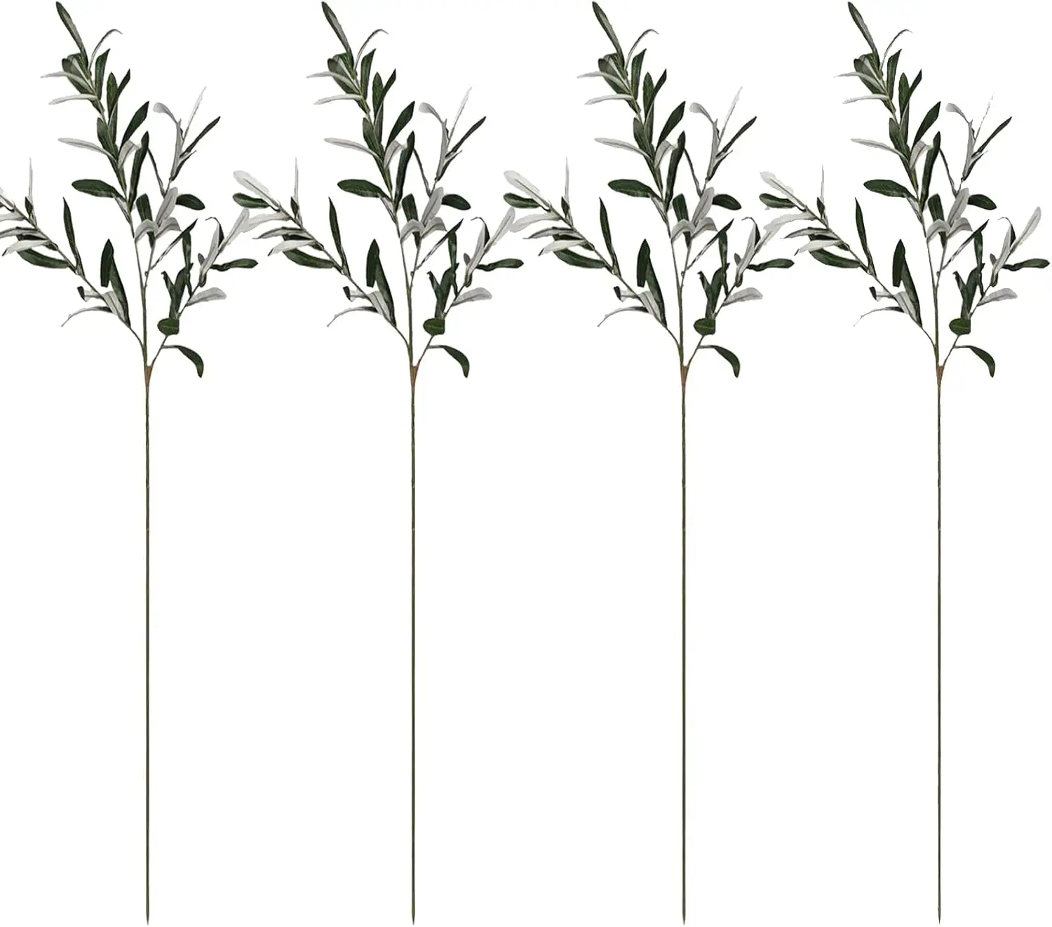 4 шт. искусственные оливковые зеленые листья имитация зеленых растений оливковая