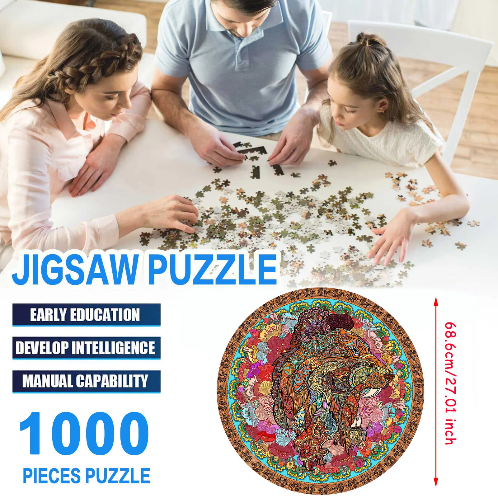 

Lio Piece Puzzle Gift 1.5mm Large Toys Adults 1000 Game n Interesting Puzzles Puzzle Toy Behemoth Toy