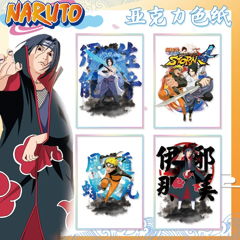 Новая акриловая цветная бумага Naruto большой размер лазерный край 20 5*14 5 см