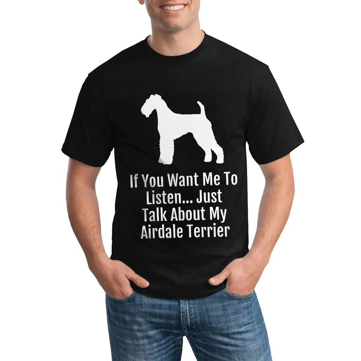

Мужская аниме футболка большого размера Airdale Terrier Idea