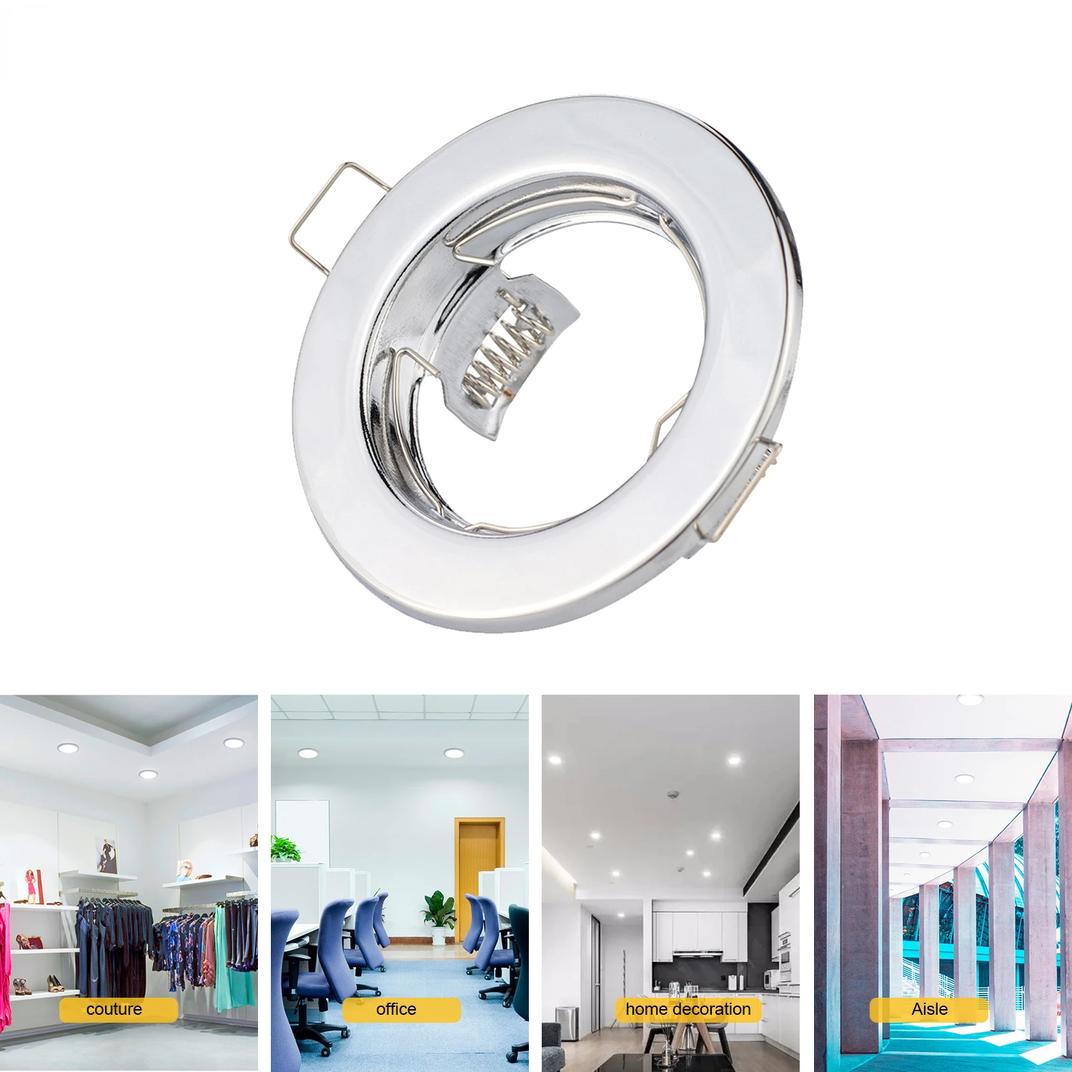 

10PCS LED Ceiling Light Frames Bulb Fixtures Downlight Holder GU10 Spot Light Fitting for HousingRound Metal Recessed