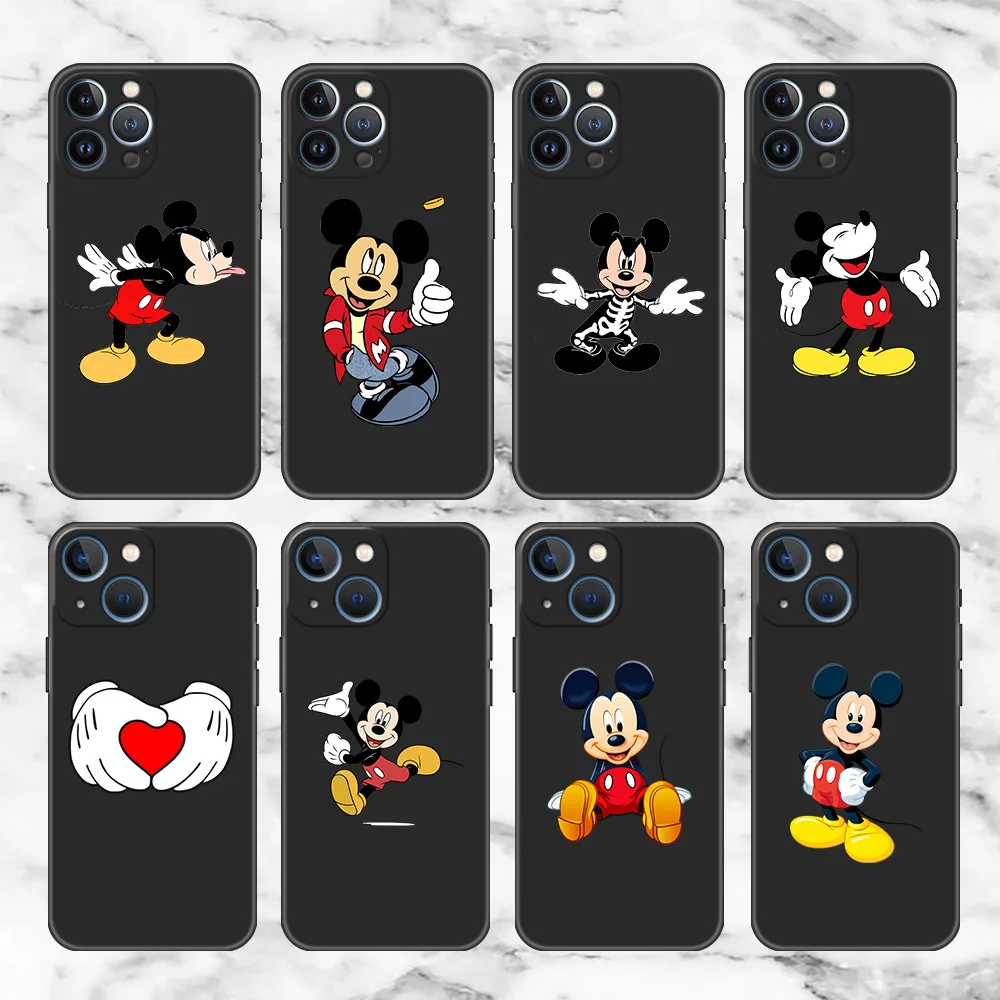 

Милый чехол с Микки Маусом для Apple iPhone 11, 13, 12 Pro, 7, XR, X, XS, Max, 8, 6, 6s Plus, 5 5S SE, 2020 черный мягкий чехол для телефона