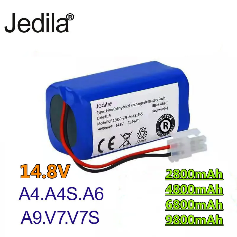 

100%.Jedila,original.recargable.de.para Chuwi ilife A4 A4s A6.14.8V.9800mAh. accesorios de Aspiradora.Robótica..