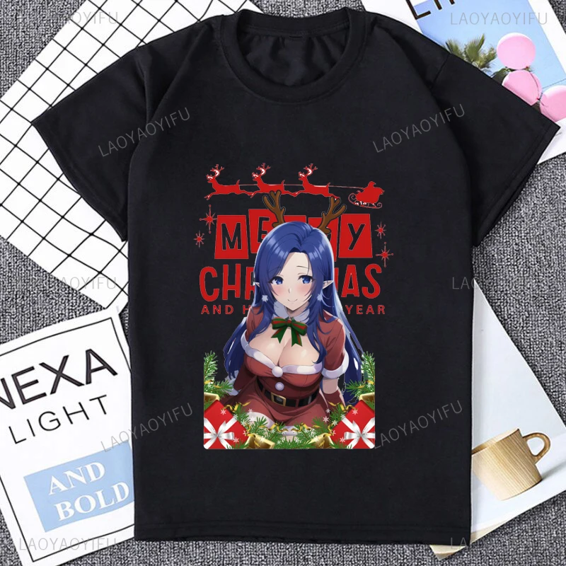 Рождественская футболка Waifu с принтом эминьенса в тени японским аниме