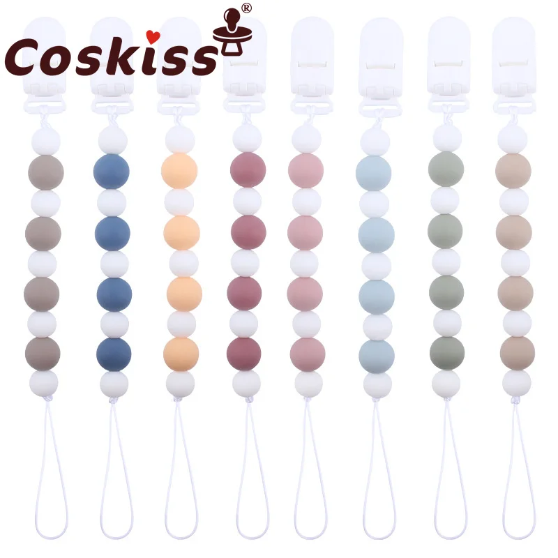 

Coskiss New Baby Products Silicone Pacifier Chain Does Not Contain BPA To Soothe The Baby Beads Molars Anti-Drop Chain Toy