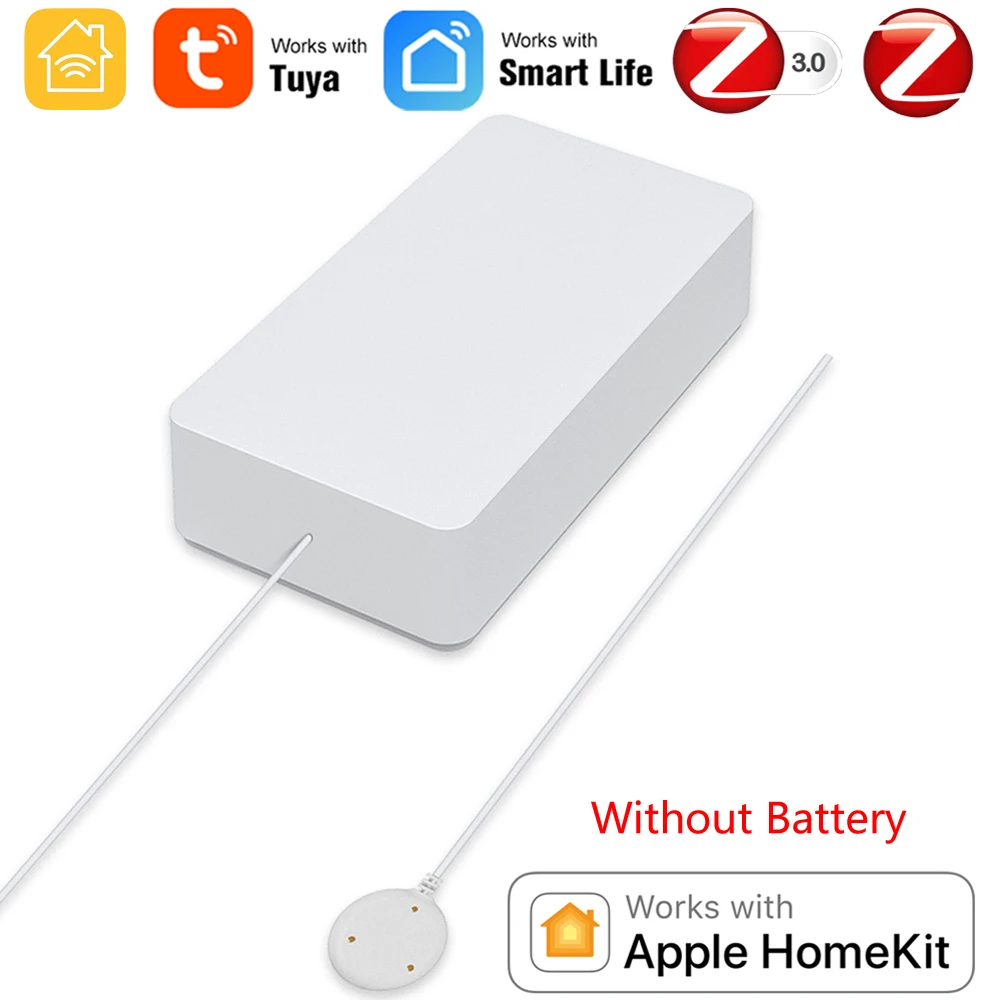 Датчик утечки воды HomeKit Zigbee, беспроводной детектор для системы сигнализации и умного дома, работает с приложением Apple HomeKit